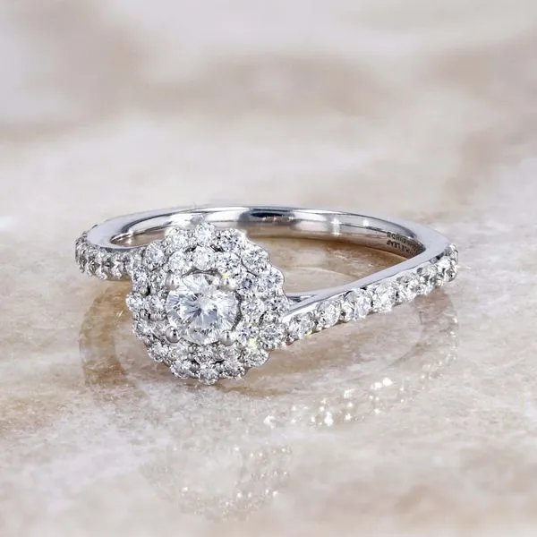 0.78tw Round Maple Leaf Diamond Double Halo Engagement Ring Image 4 La Mine d'Or Moncton, NB