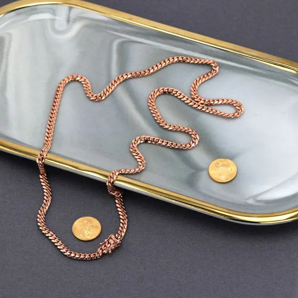 24" Cuban Link 14kt Rose Gold Chain Image 3 La Mine d'Or Moncton, NB