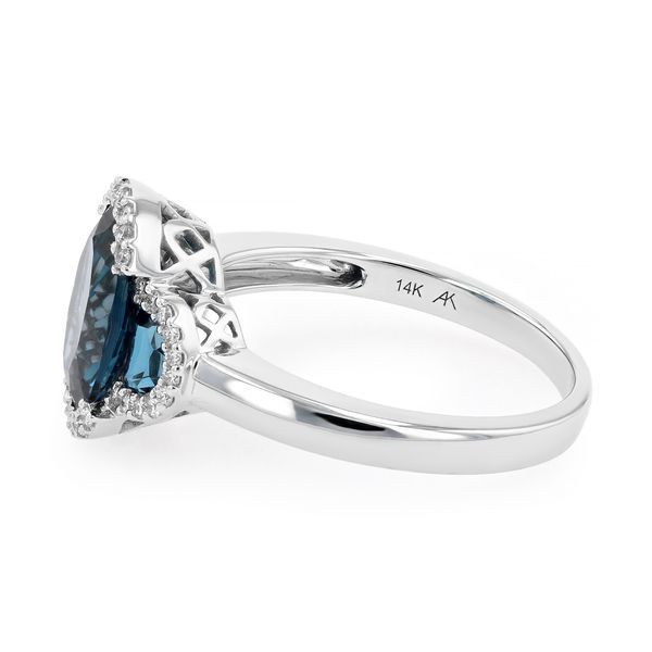 3.20tw London Blue Topaz & Diamonds Ring 14kt White Gold Image 2 La Mine d'Or Moncton, NB