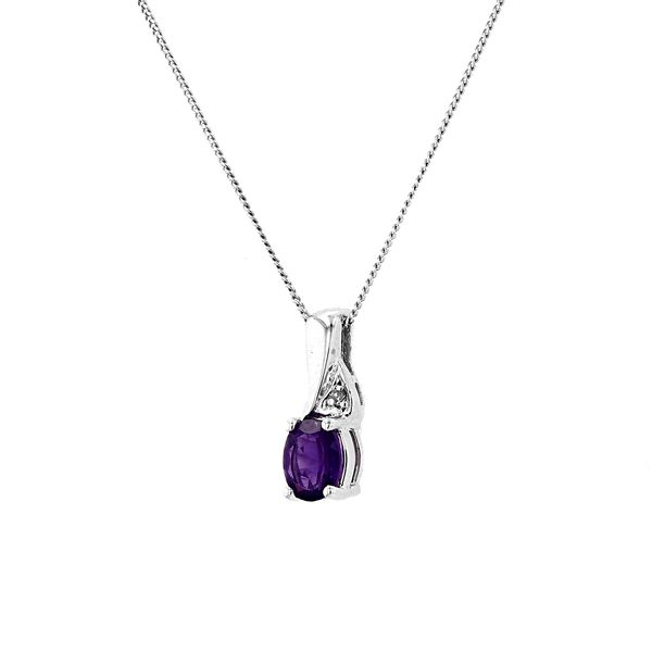 Genuine Amethyst Birthstone & Diamond Pendant Image 2 La Mine d'Or Moncton, NB