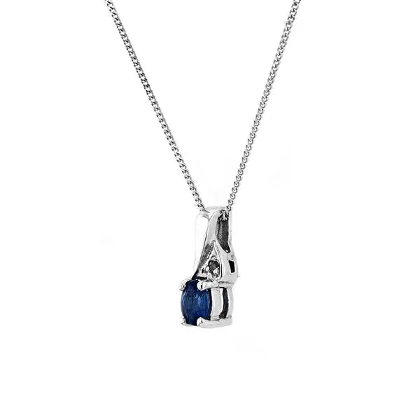 Genuine Sapphire Birthstone & Diamond Pendant Image 2 La Mine d'Or Moncton, NB