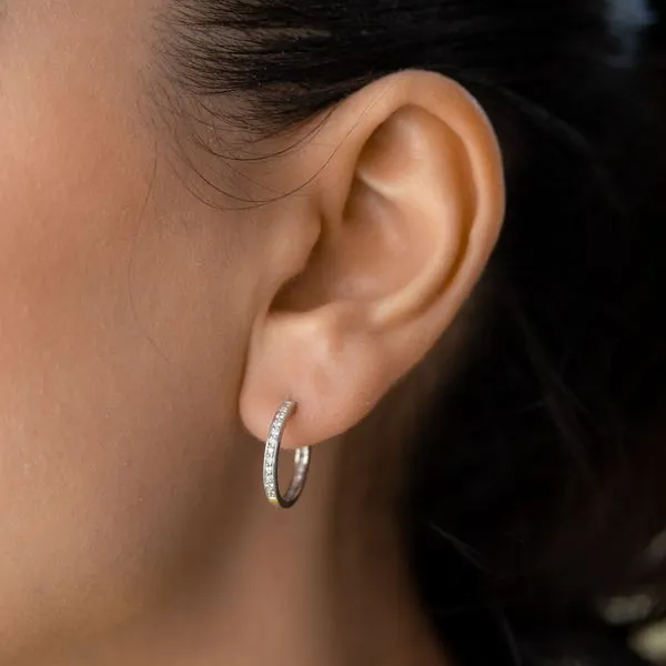 0.15tw Diamond Round Brilliant Hoop Earrings Image 3 La Mine d'Or Moncton, NB