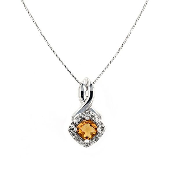 Genuine Citrine Birthstone Cluster Pendant & Diamond La Mine d'Or Moncton, NB