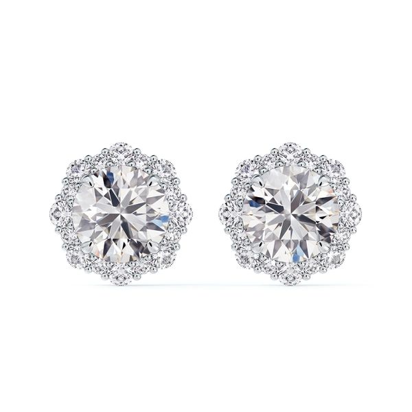 1.20tw De Beers Forevermark Floral Halo Diamond Stud Earrings La Mine d'Or Moncton, NB
