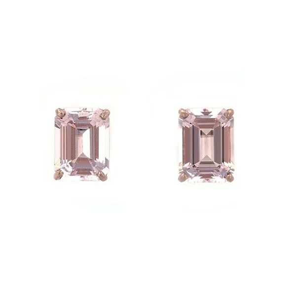 2.80tw Emerald Cut Morganite Solitaire Stud Earrings La Mine d'Or Moncton, NB