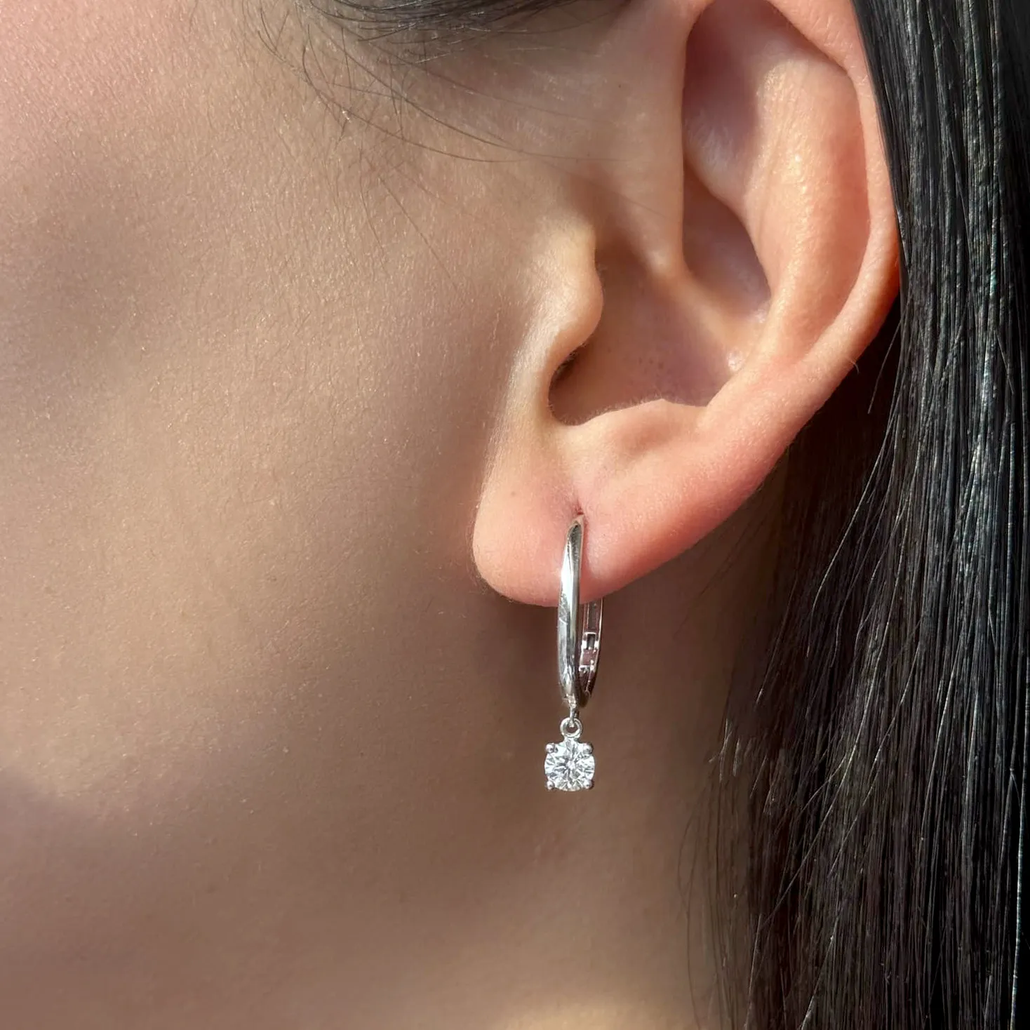 0.70tw Canadian Round Brilliant Diamond French Drop Earrings Image 3 La Mine d'Or Moncton, NB