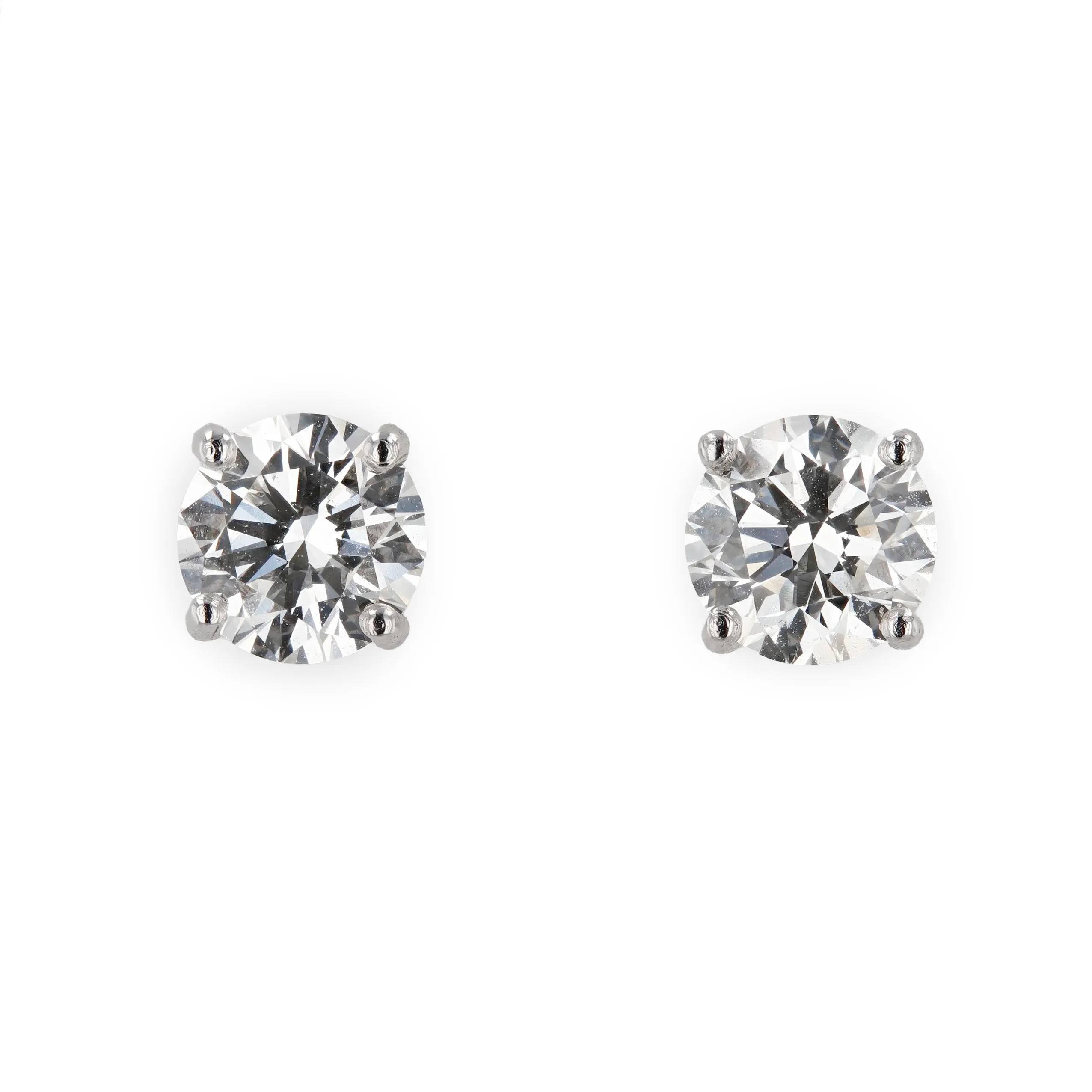 1.61tw Round Brilliant Diamond Platinum Stud Earrings La Mine d'Or Moncton, NB