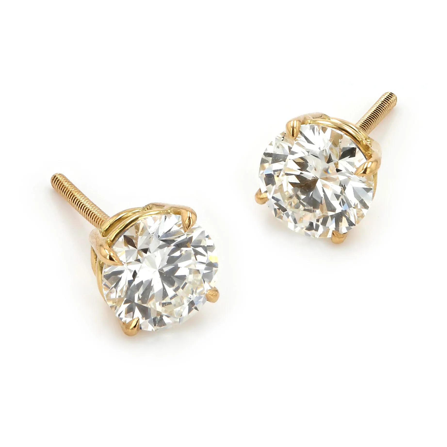 2.26tw Round Brilliant Diamond Stud Earrings