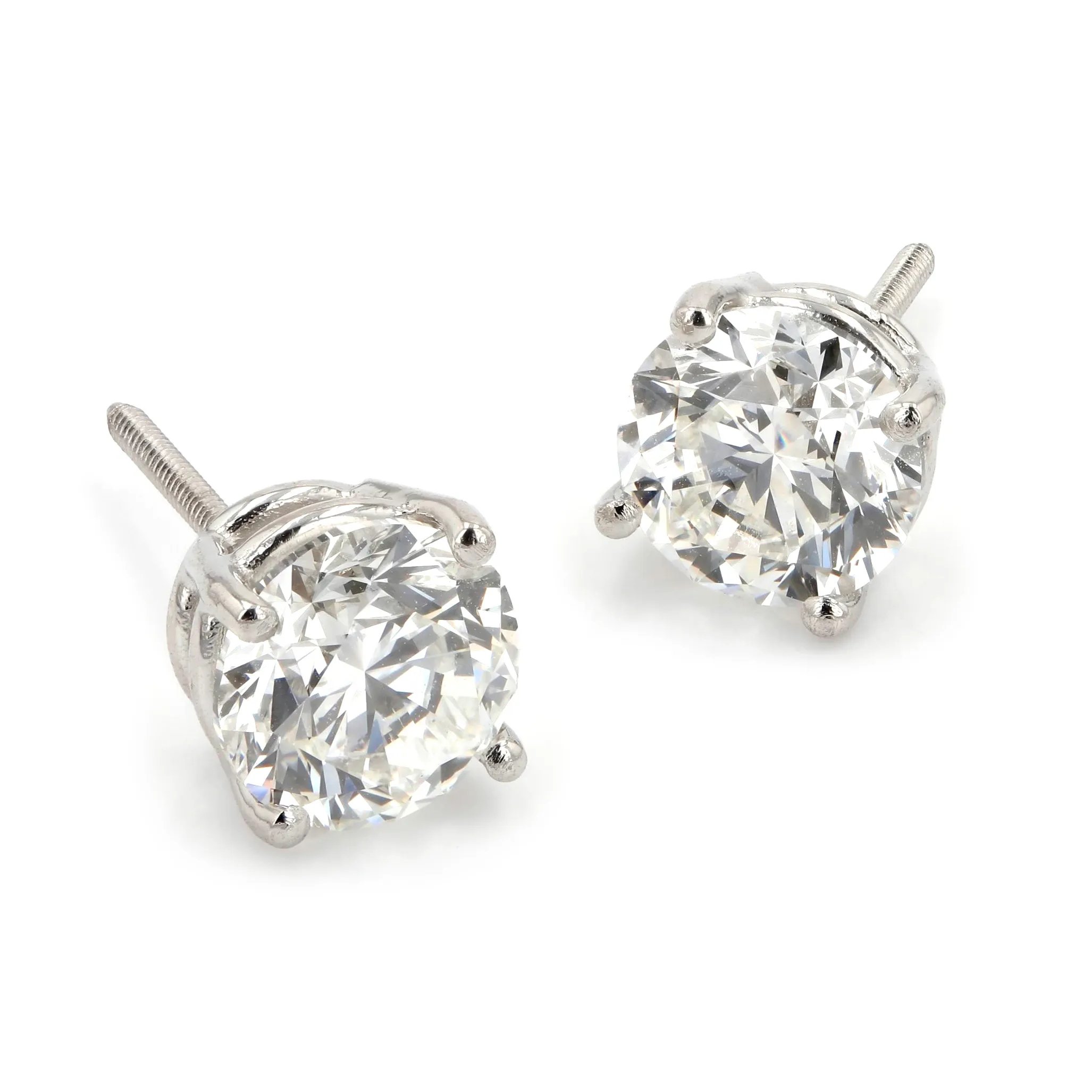 4.01tw Round Diamond Stud Earrings