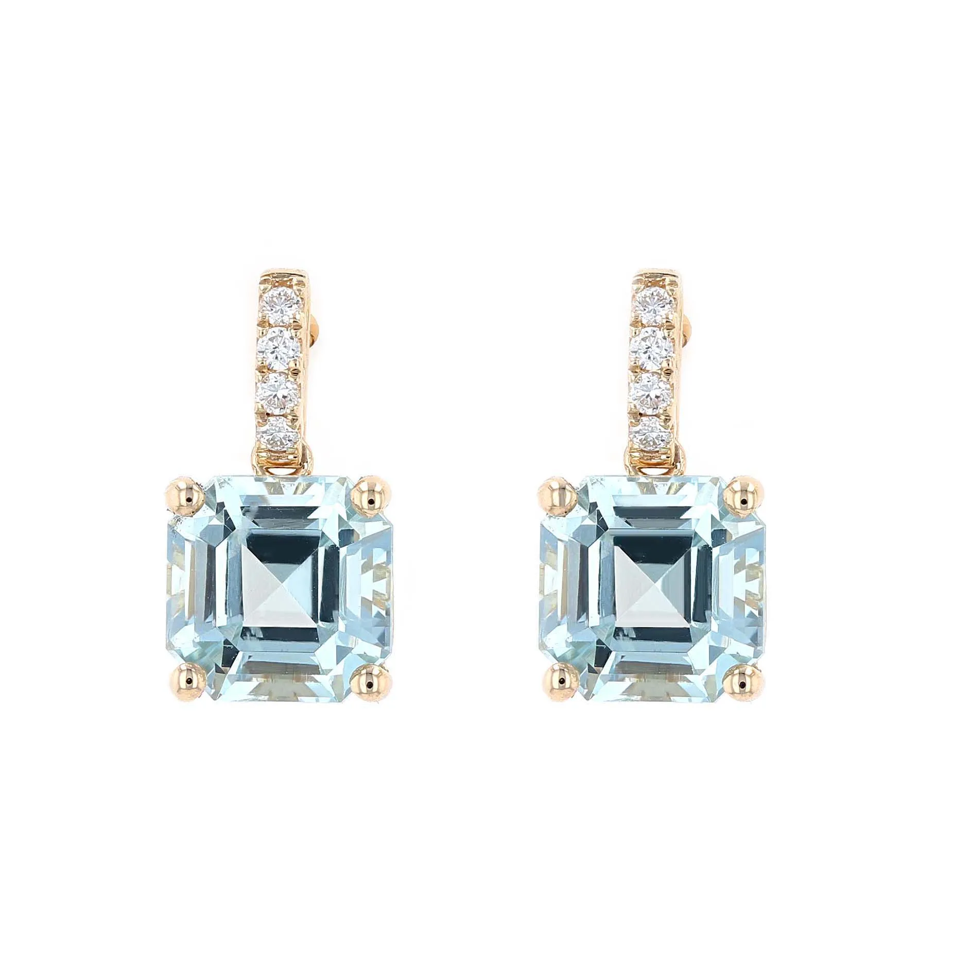 5.42tw Aquamarine and Diamond Drop Earrings La Mine d'Or Moncton, NB