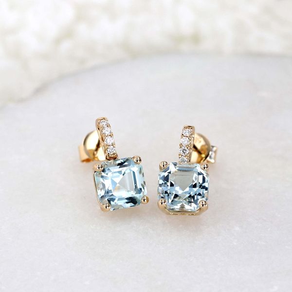 5.42tw Aquamarine and Diamond Drop Earrings Image 2 La Mine d’Or Moncton, NB