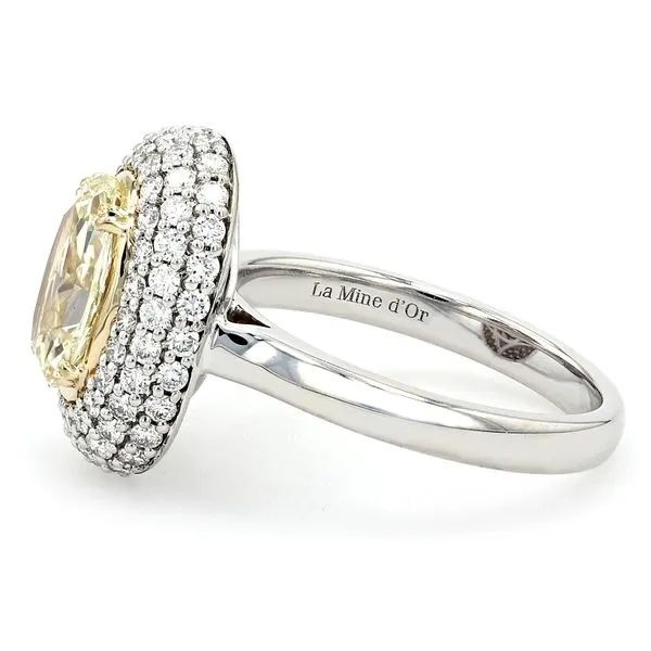2.53tw Fancy Yellow Oval Diamond Halo Ring Image 2 La Mine d'Or Moncton, NB
