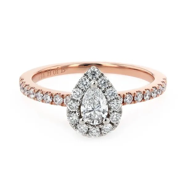 1.00tw Pear Diamond Halo Engagement Ring La Mine d'Or Moncton, NB