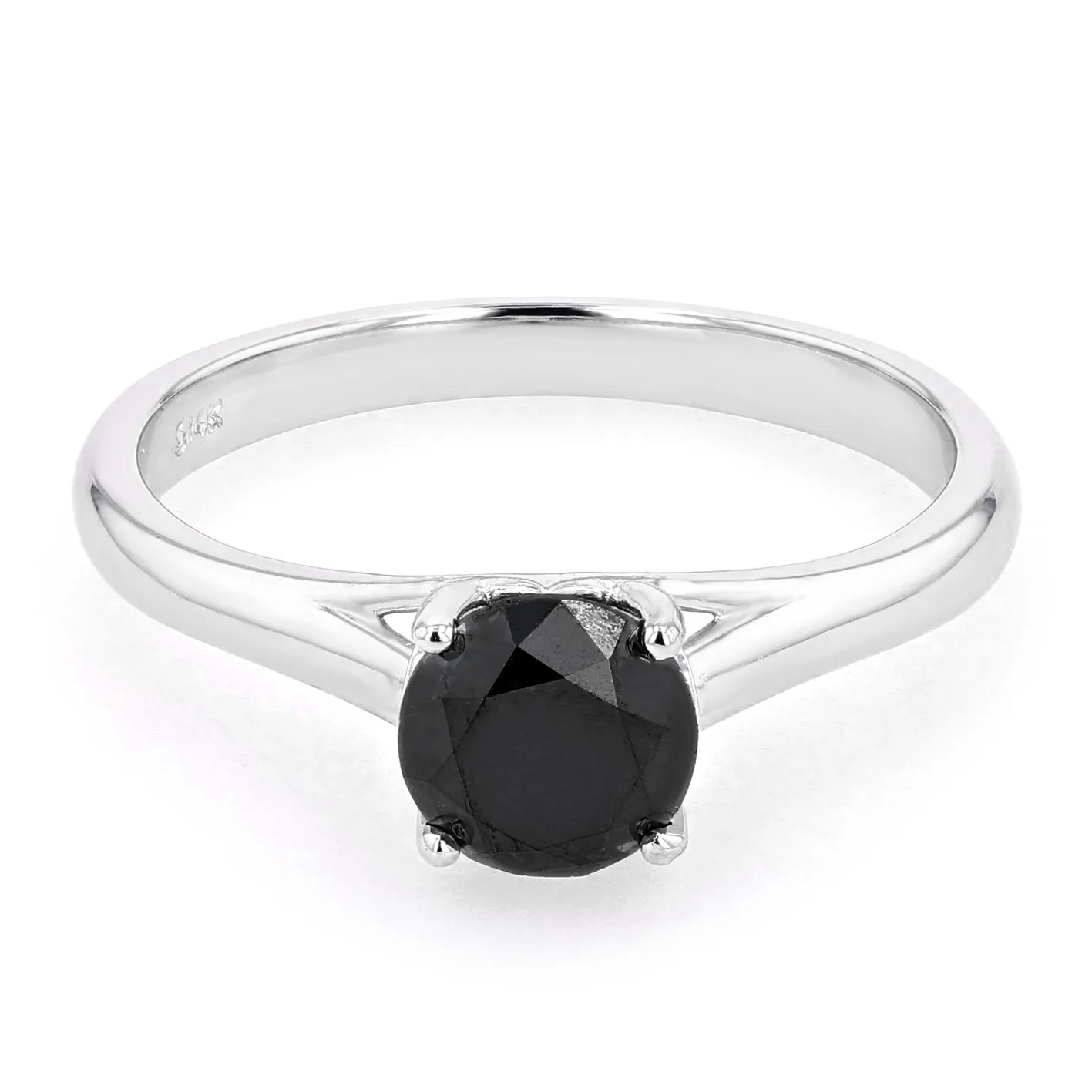 1.05ct Round Black Diamond Solitaire Engagement Ring La Mine d'Or Moncton, NB