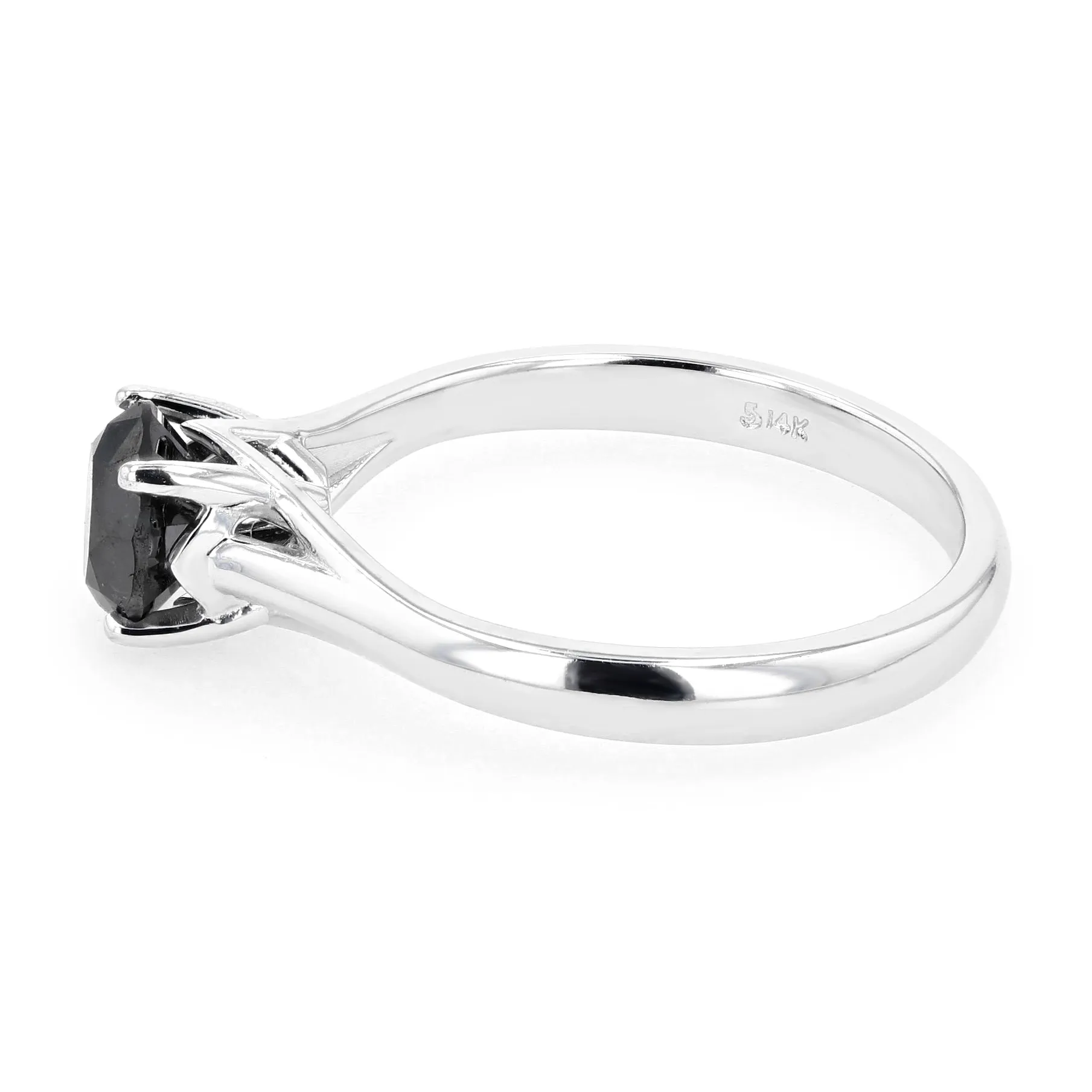 1.05ct Round Black Diamond Solitaire Engagement Ring Image 2 La Mine d'Or Moncton, NB
