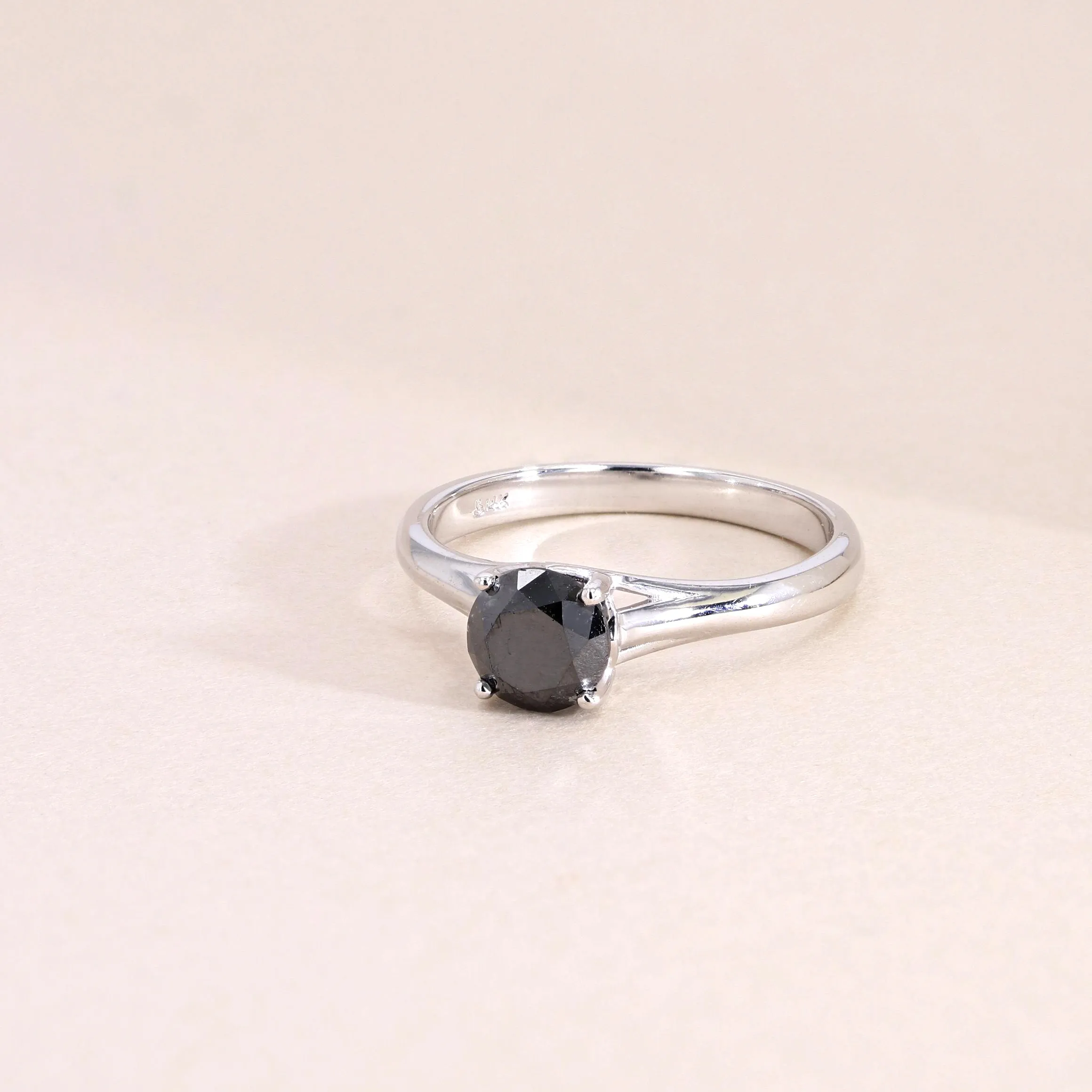 1.05ct Round Black Diamond Solitaire Engagement Ring Image 3 La Mine d'Or Moncton, NB