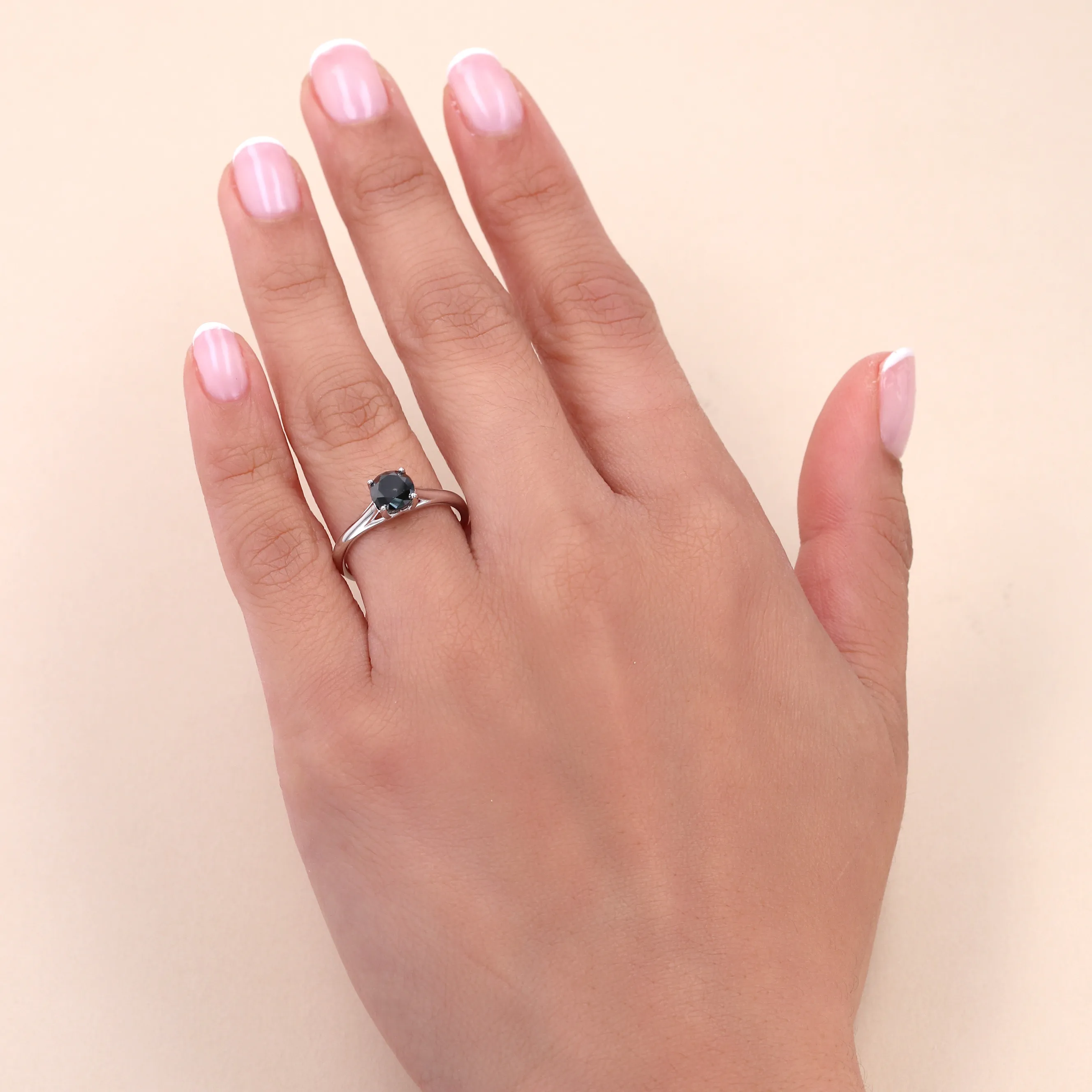 1.05ct Round Black Diamond Solitaire Engagement Ring Image 4 La Mine d'Or Moncton, NB