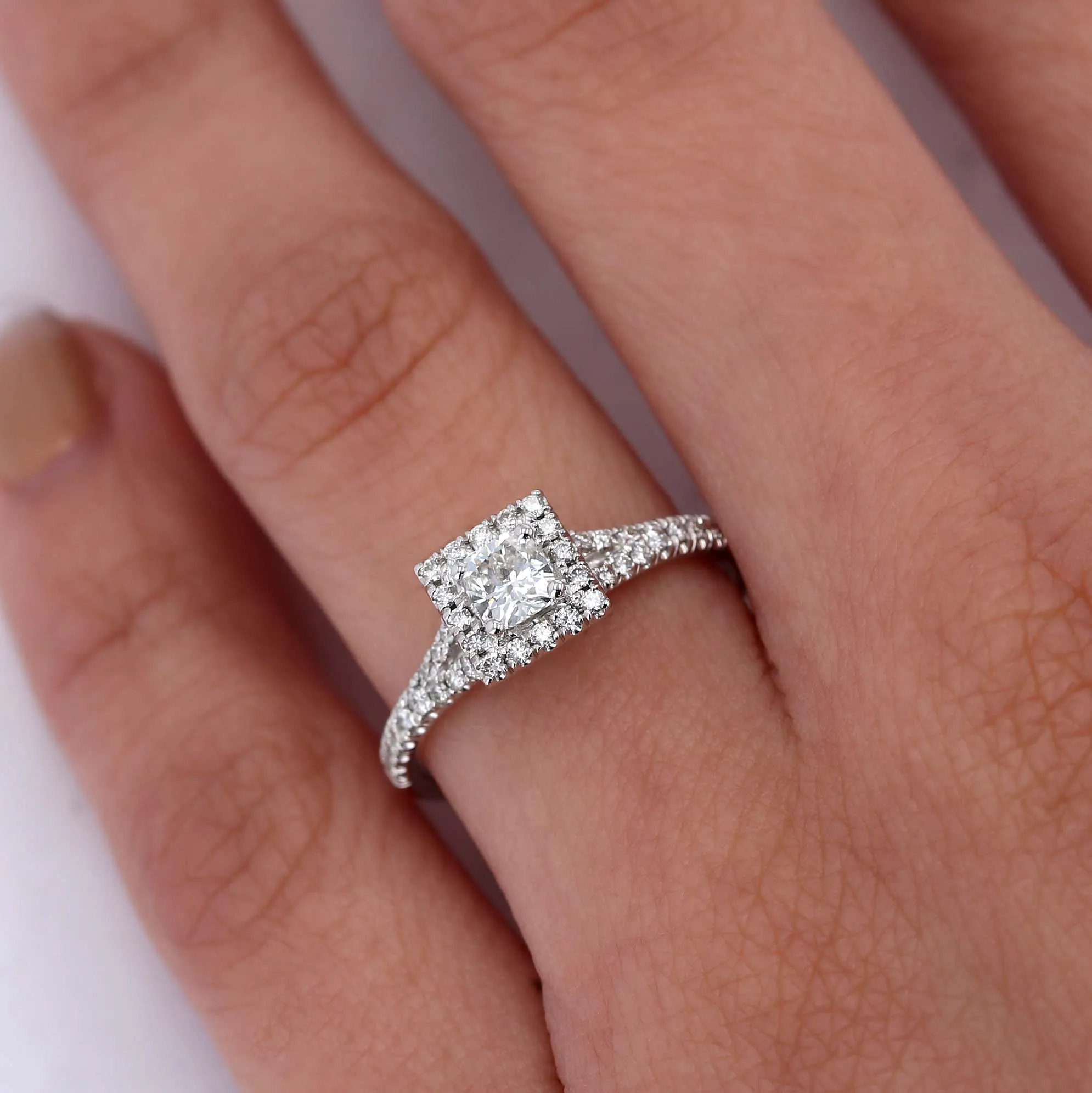 0.65tw UTwo Diamond Halo Engagement Ring Image 4 La Mine d'Or Moncton, NB