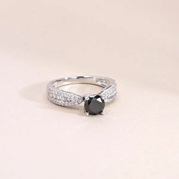 1.50tw Round Black Diamond Engagement Ring Image 3 La Mine d'Or Moncton, NB