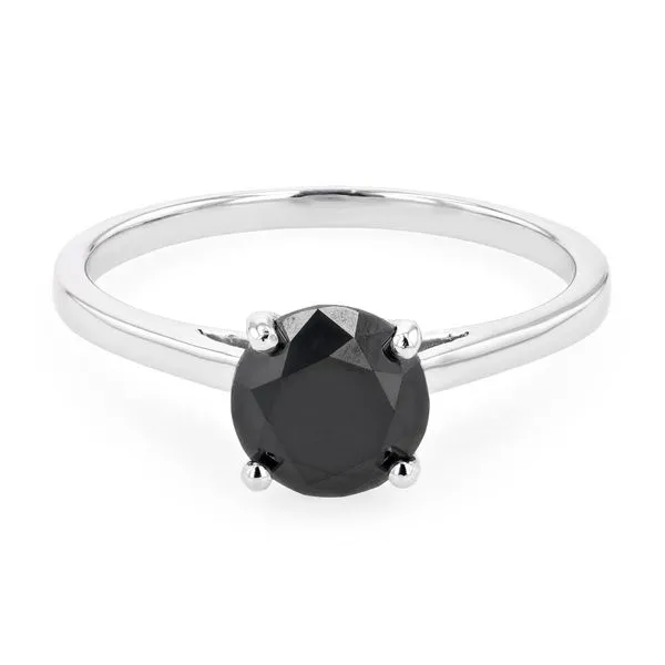 1.90ct Round Black Diamond Solitaire Engagement Ring La Mine d'Or Moncton, NB
