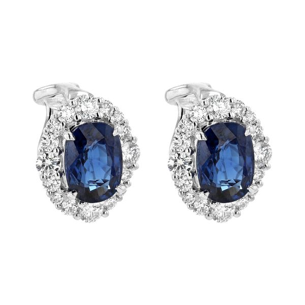 6.37tw Sapphire & Diamond Halo Earrings La Mine d'Or Moncton, NB