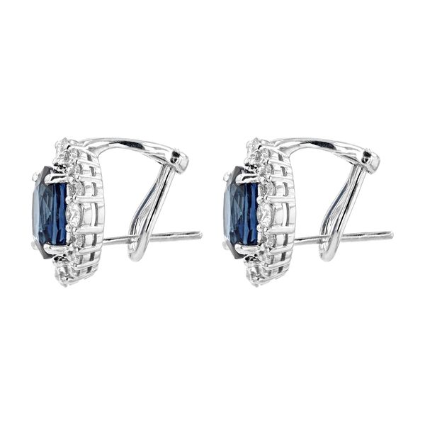 6.37tw Sapphire & Diamond Halo Earrings Image 2 La Mine d'Or Moncton, NB