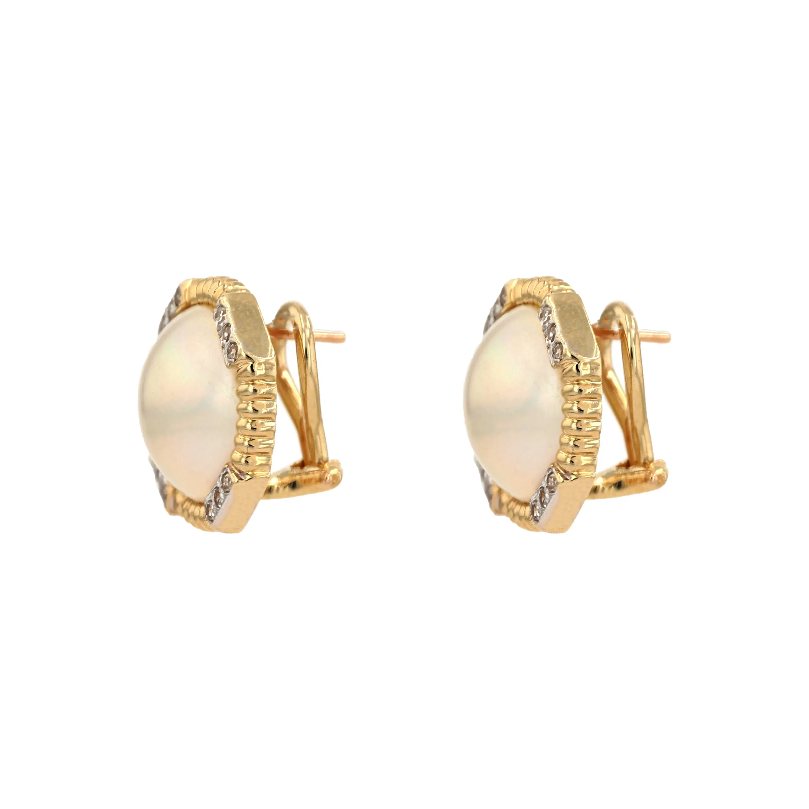 Estate Mother of Pearl and Diamond Earrings Image 2 La Mine d'Or Moncton, NB