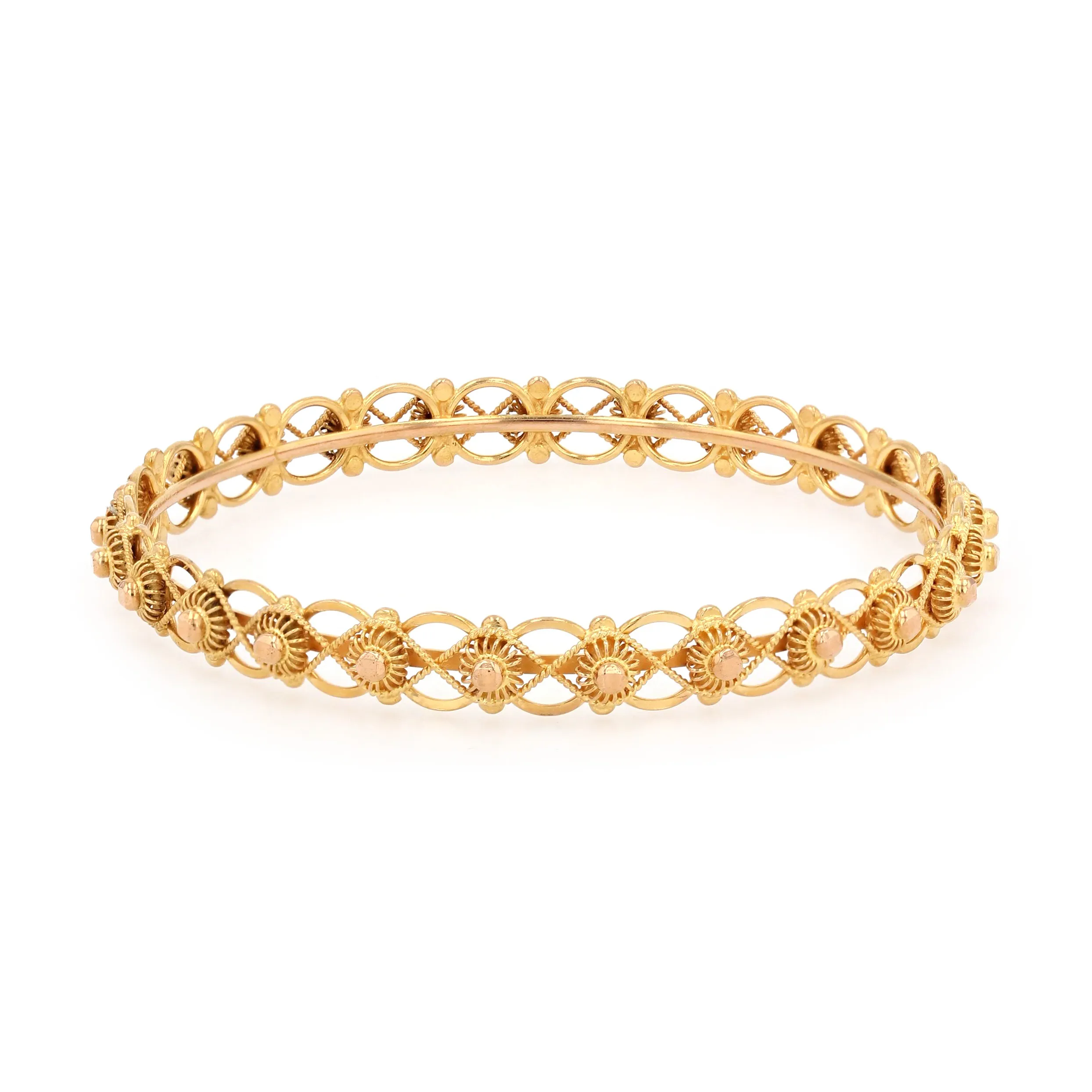 Estate 21kt Yellow Gold Fancy Bangle La Mine d'Or Moncton, NB