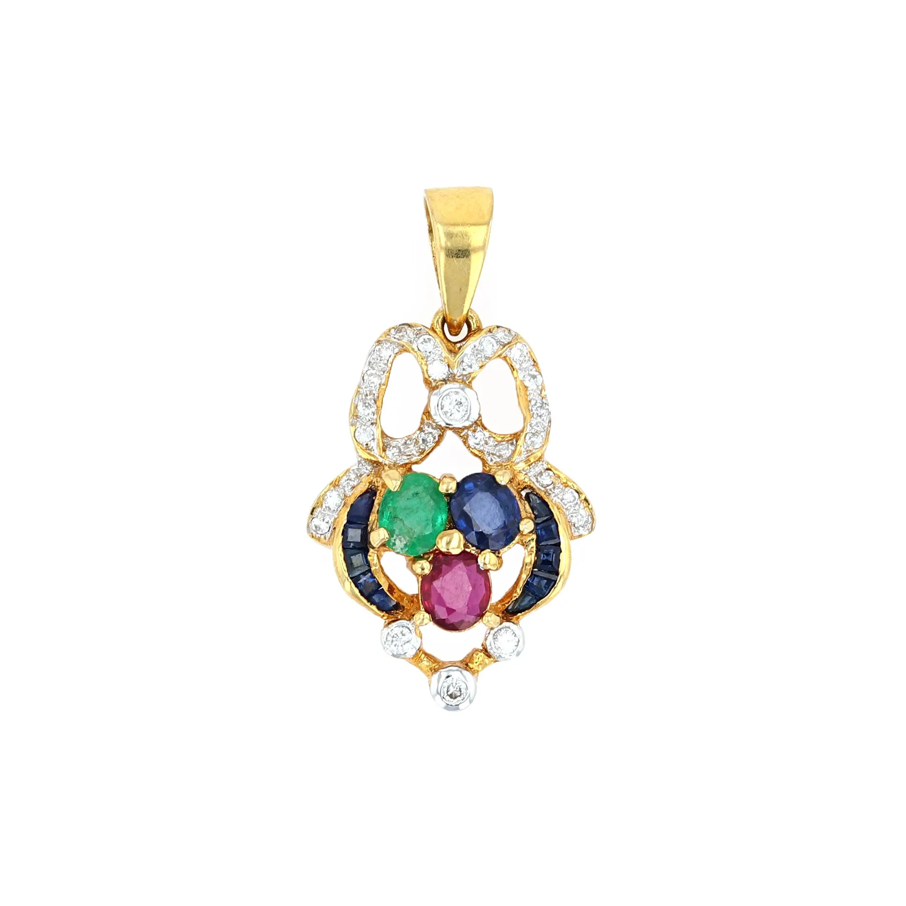 0.95tw Estate Gemstone & Diamond 18kt Yellow & White Gold Pendant La Mine d'Or Moncton, NB