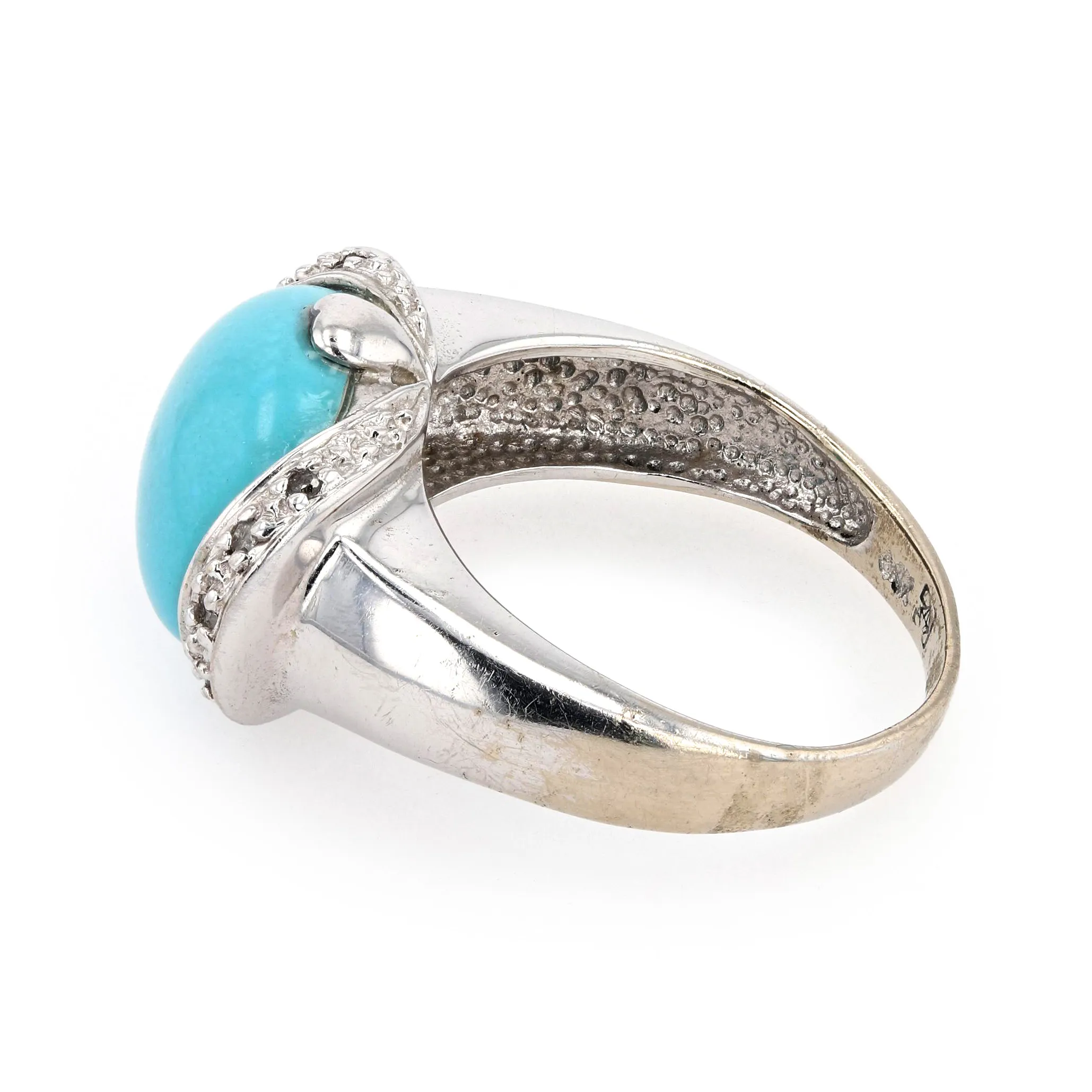 Estate Turquoise and Diamond Ring Image 2 La Mine d'Or Moncton, NB