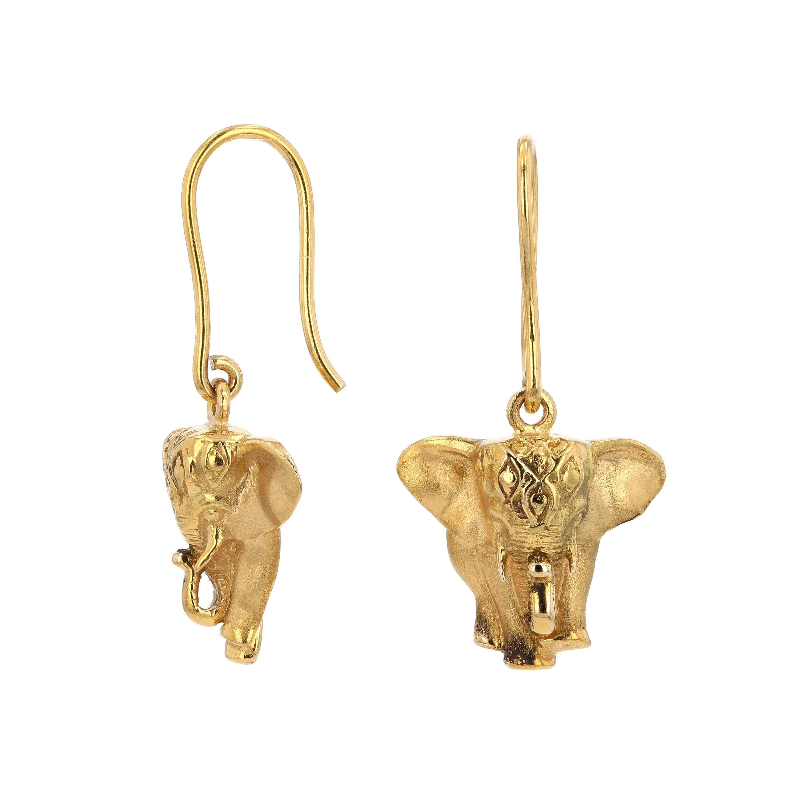 Estate 18kt Yellow Gold Elephant Drop Earrings La Mine d'Or Moncton, NB