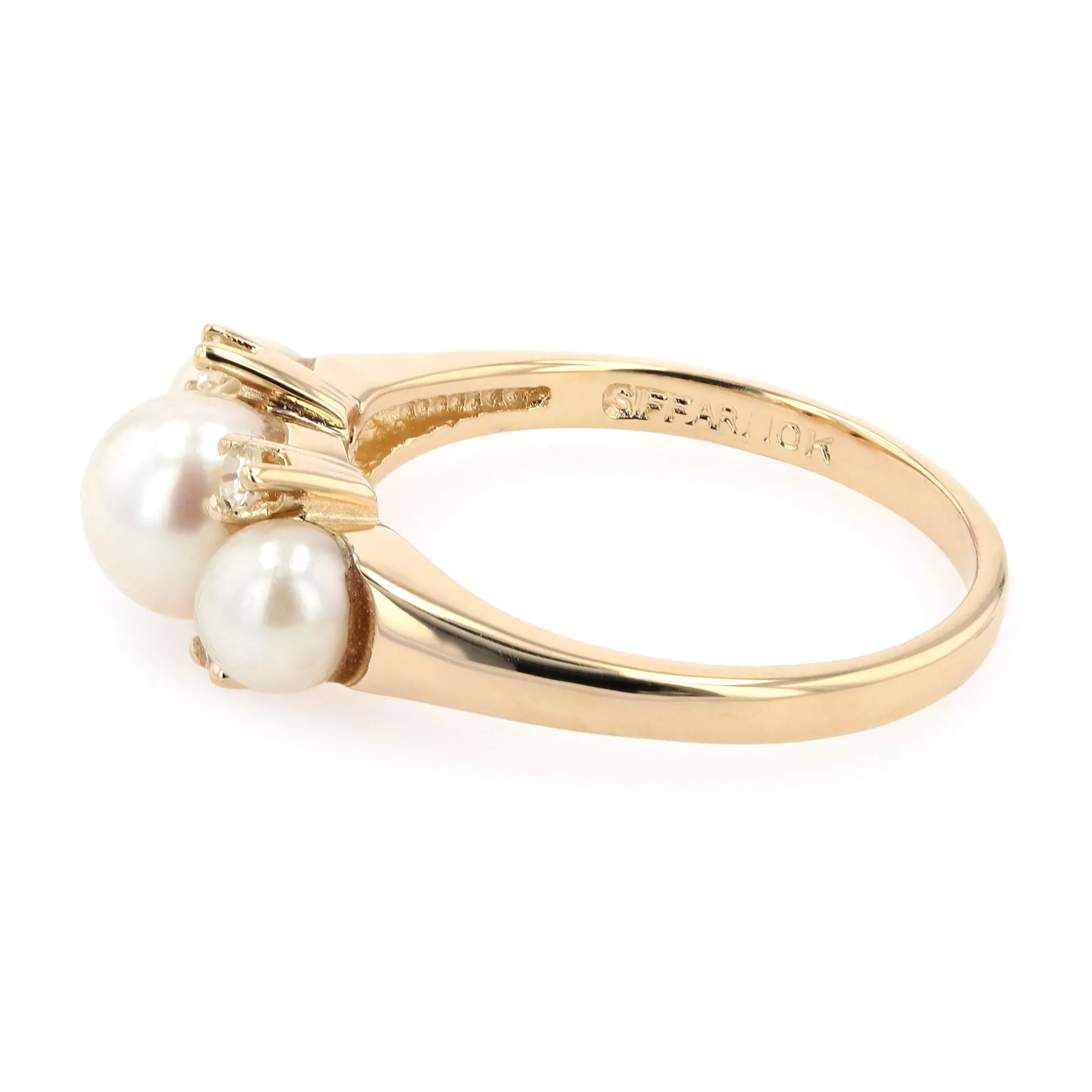 Estate 10kt Yellow Gold Pearl and Diamond Ring Image 2 La Mine d'Or Moncton, NB