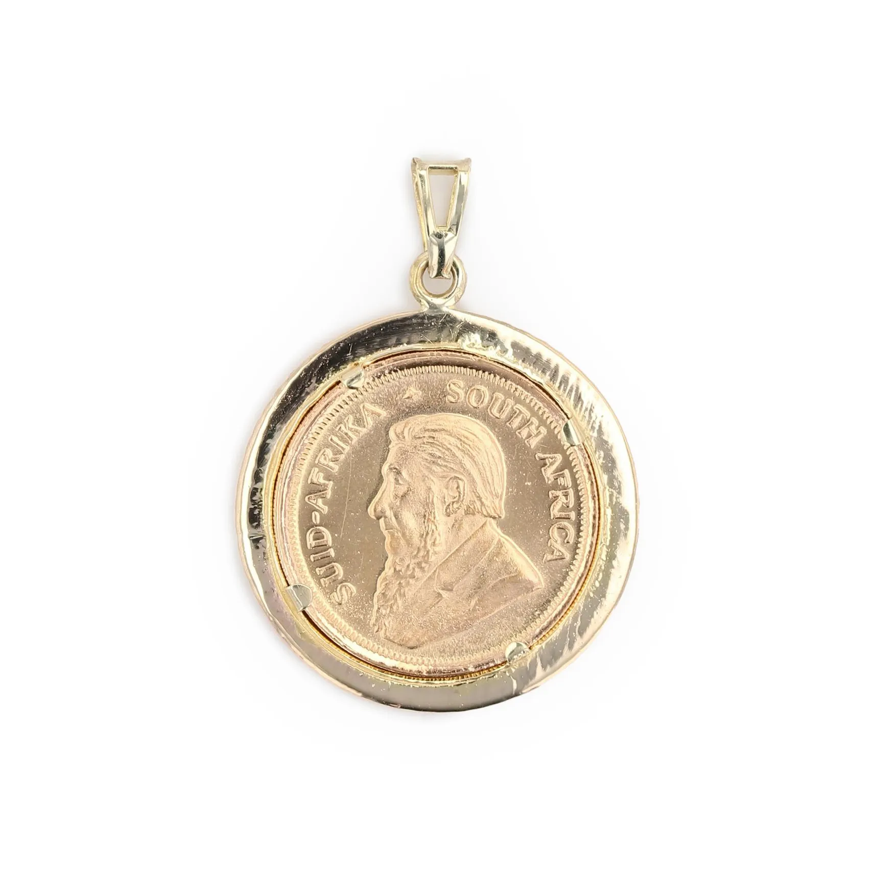 Estate 1/10th Ounce Fine Gold Krugerrand Coin Pendant 1988 La Mine d'Or Moncton, NB