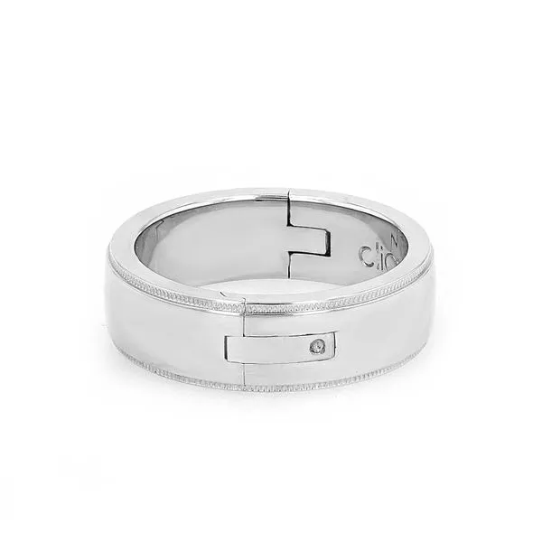 14kt White Gold Clic Fit Wedding Band 6mm Wide Image 2 La Mine d'Or Moncton, NB