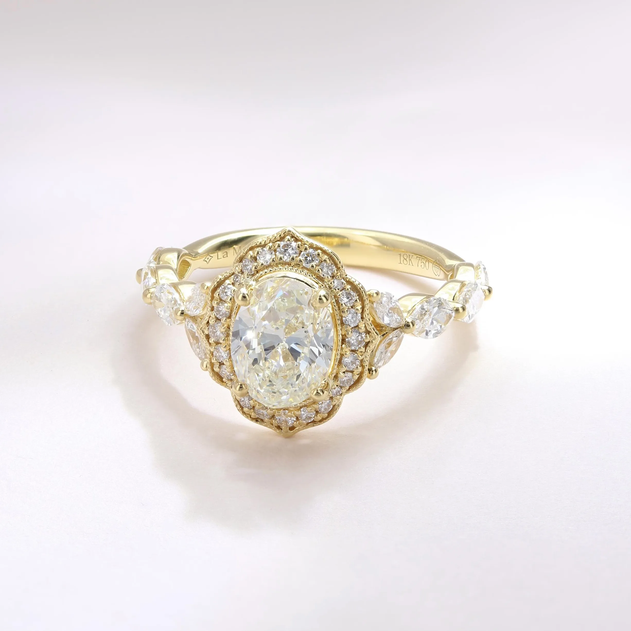 2.10tw Florence Oval Diamond Halo Engagement Ring Image 3 La Mine d'Or Moncton, NB