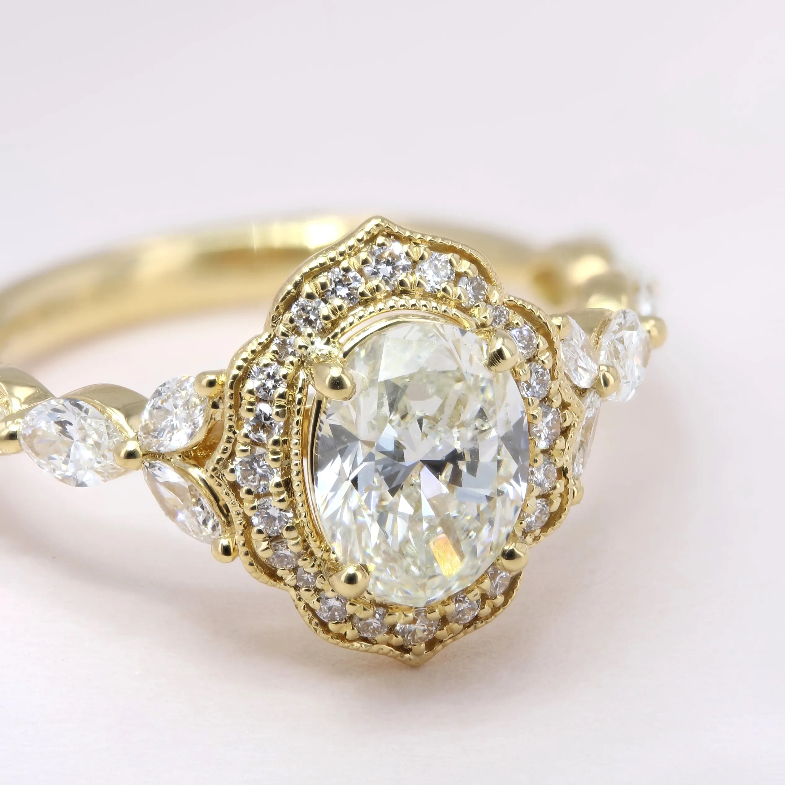2.10tw Florence Oval Diamond Halo Engagement Ring Image 5 La Mine d'Or Moncton, NB