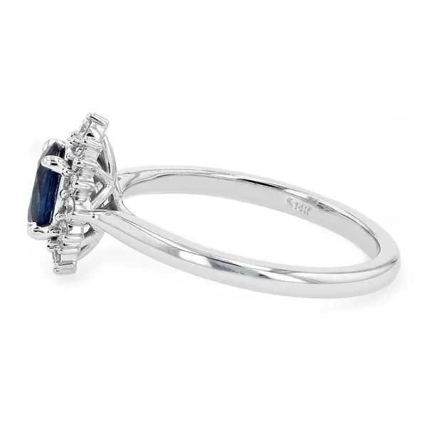 1.08tw Sapphire Diamond Halo Ring Image 2 La Mine d'Or Moncton, NB