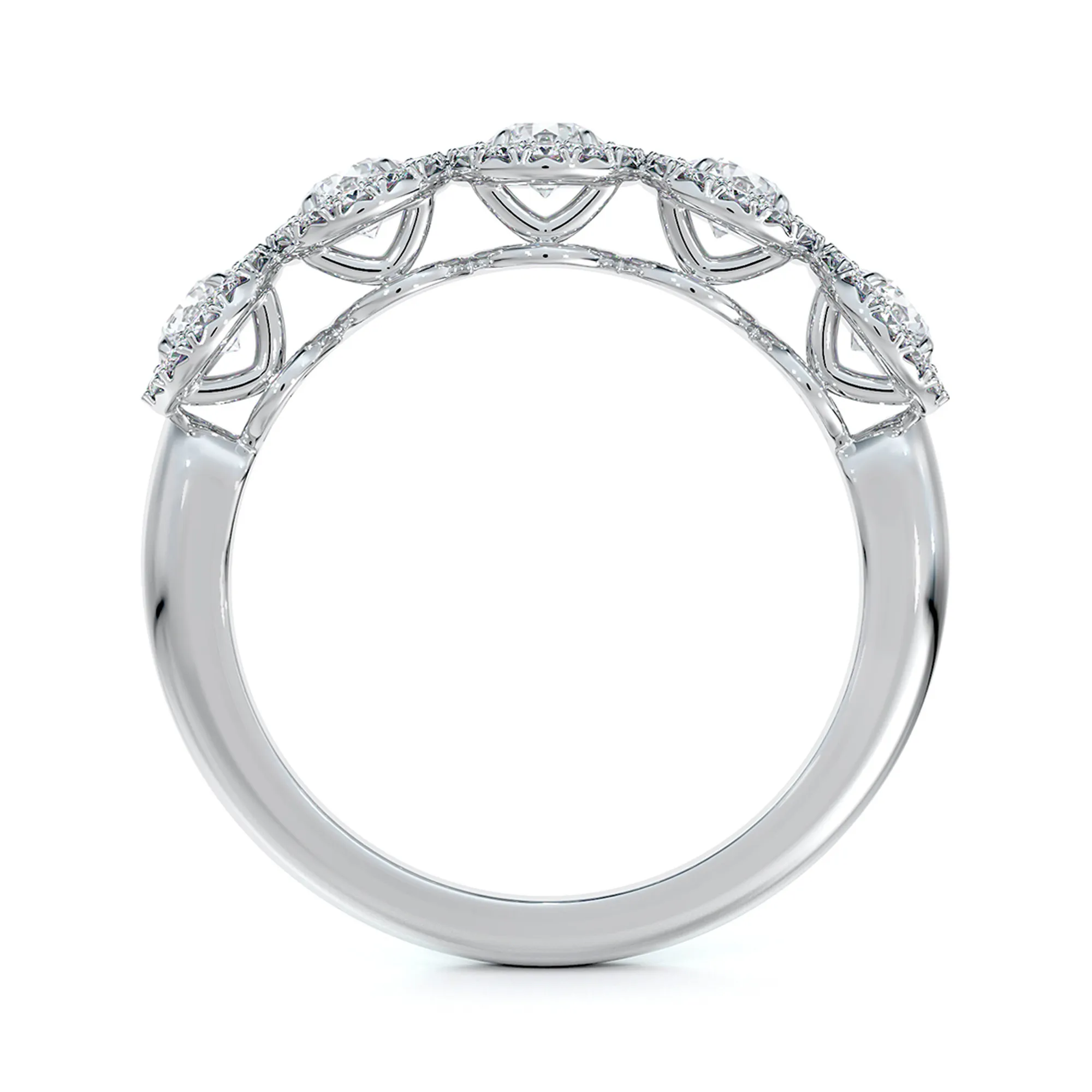 1.00tw De Beers Forevermark 5 Stone Halo Band Image 2 La Mine d'Or Moncton, NB