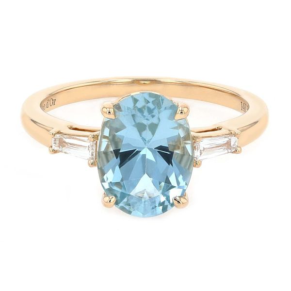 2.03tw Aquamarine and Diamond Trinity Ring La Mine d'Or Moncton, NB