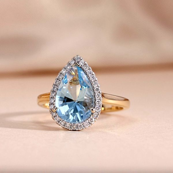 2.95tw Pear Aquamarine & Diamond Ring Image 3 La Mine d'Or Moncton, NB