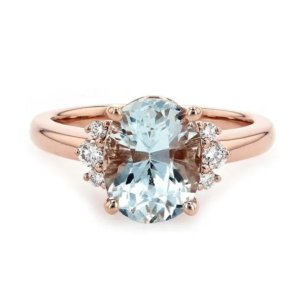 3.29tw Aquamarine with Side Diamonds Ring La Mine d'Or Moncton, NB