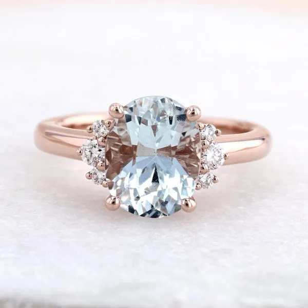 3.29tw Aquamarine with Side Diamonds Ring Image 4 La Mine d'Or Moncton, NB