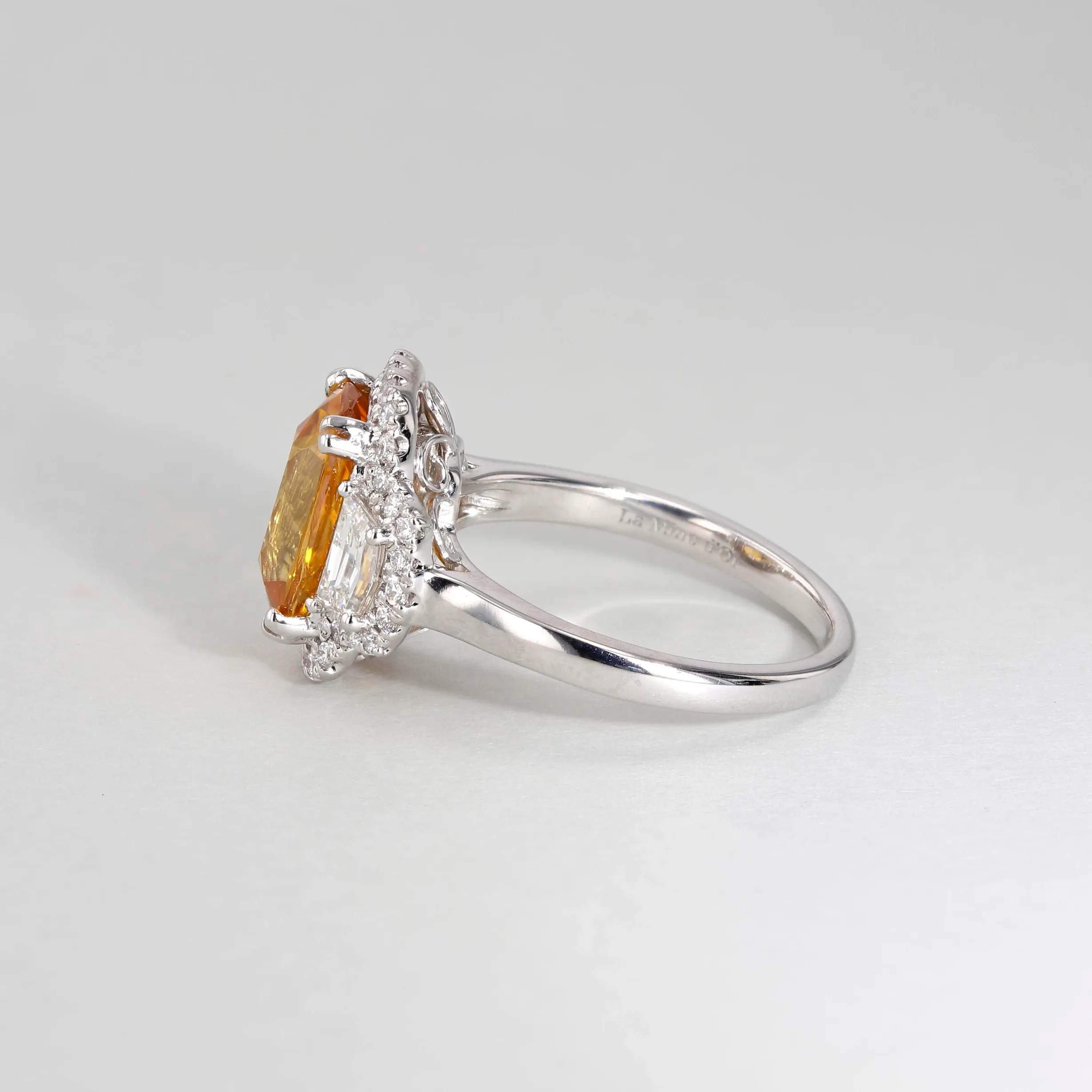 5.50ct Golden Yellow Zircon and Diamond Halo Ring Image 4 La Mine d'Or Moncton, NB