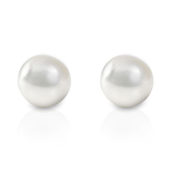 Freshwater White Pearl Stud Earrings set in 14kt White Gold La Mine d'Or Moncton, NB