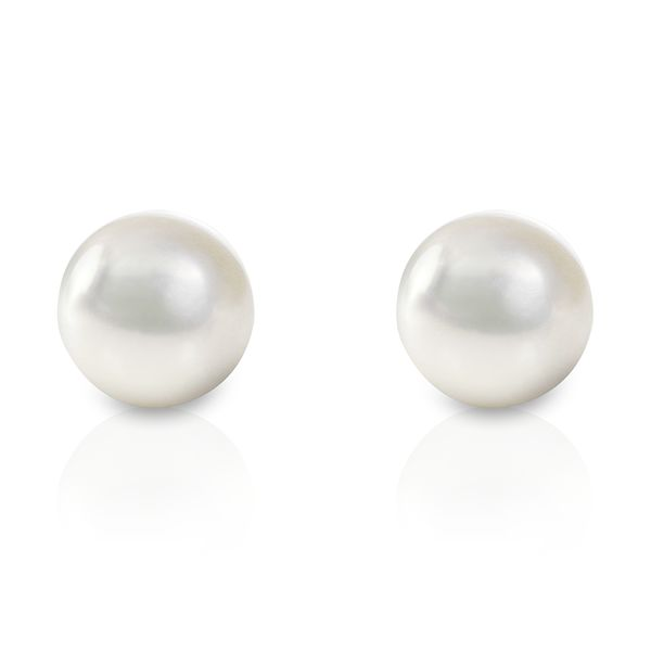 Freshwater White Pearl Stud Earrings set in 14kt White Gold La Mine d'Or Moncton, NB