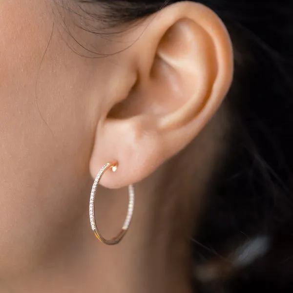0.33tw Diamond In/Out Hoop Earrings Image 3 La Mine d'Or Moncton, NB