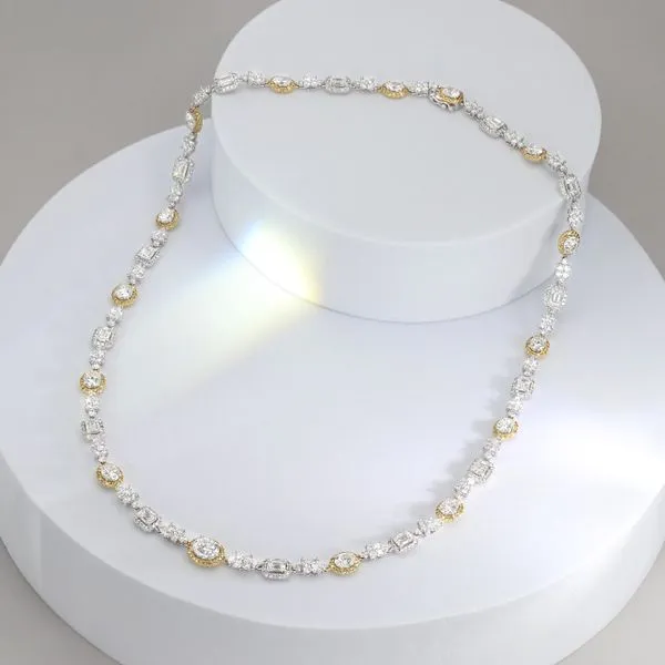 15.70ct Golden Halo Diamond Necklace Image 3 La Mine d'Or Moncton, NB
