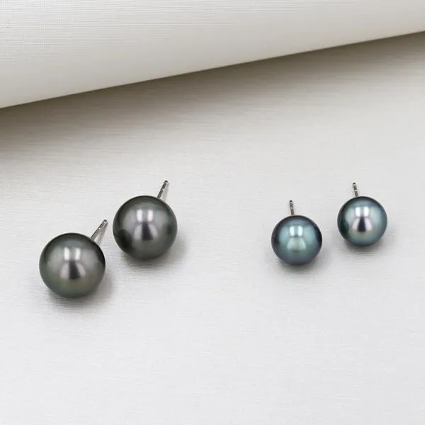 Tahitian Black Pearl Stud Earrings Image 3 La Mine d'Or Moncton, NB