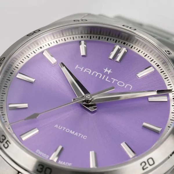 Hamilton Jazzmaster Performer Automatic Watch Lavender Dial 34mm Image 4 La Mine d'Or Moncton, NB