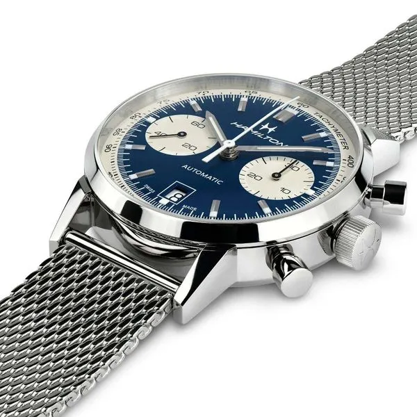 Hamilton American Classic Intra-Matic Chrono Watch Blue Dial 40mm Image 4 La Mine d'Or Moncton, NB